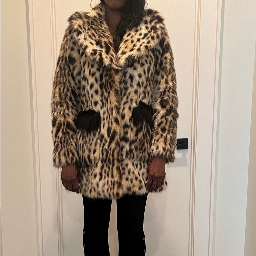RACHEL Rachel Roy Animal Print Teddy Jacket
